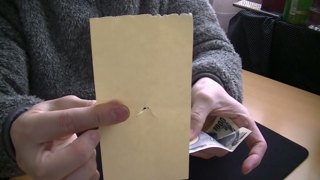 お札とぺンの貫通マジック種明かし